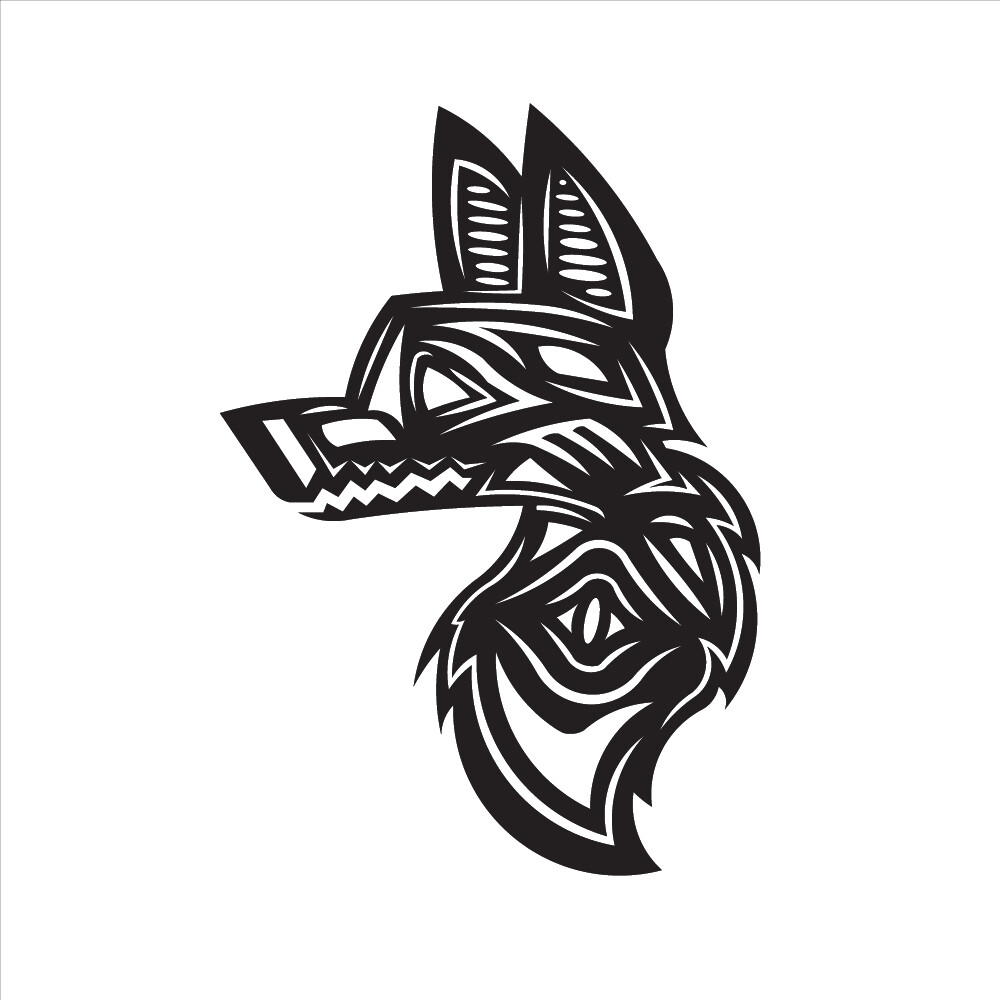 Tribal Animal Wolf Dog Native American Wall Art Totem pole Haida Design |  eBay