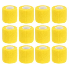 12 Rolls Adhesive Elastic Tape Bandage,2" x 5 Yards Wrap Knee Tape,Yellow