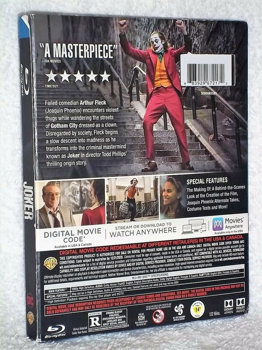 Joker (Blu-ray/DVD, 2020) NEW Joaquin Phoenix Robert De Niro Zazie