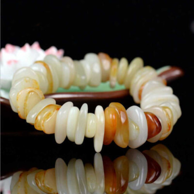 Natural HeTian Jade Abacus beads Prayer Bracelet Minimalist Beaded Ethnic Men