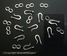 10 Medium silver plated hook eye clasp sets necklace bracelet clasps FPC030