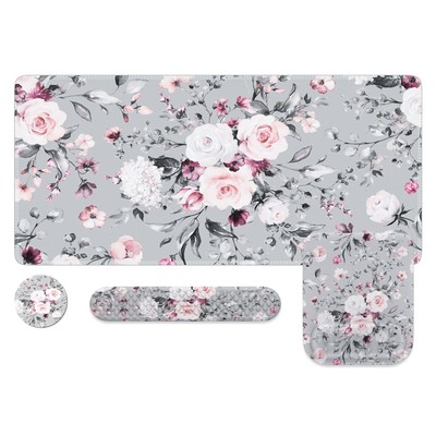 Ergonomic Mouse Pad with Wrist Rest Set, Computer Desk Mat with Wrist Support...