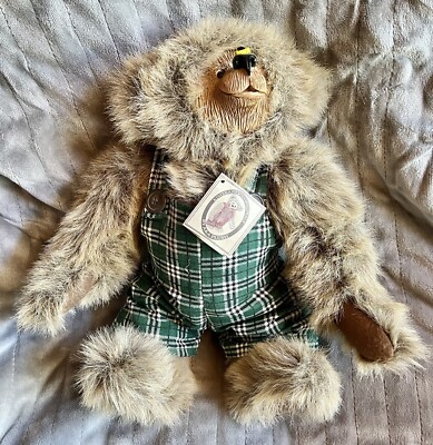 New Kimbearly's Originals by A&A Plush Bear Bumble Bee ''Duffas'' NWT 13'' Plaid