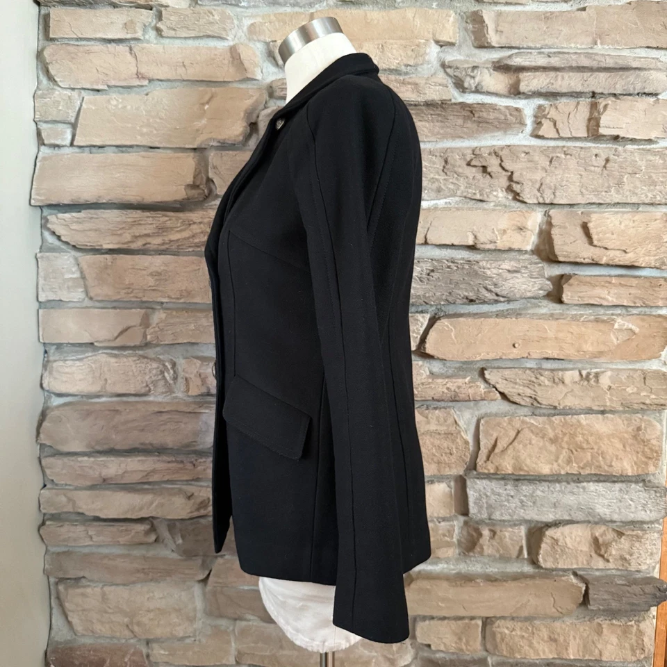 Chaqueta para mujer Banana Republic mezcla de lana doble botonadura XS negra Foto 2 de 4