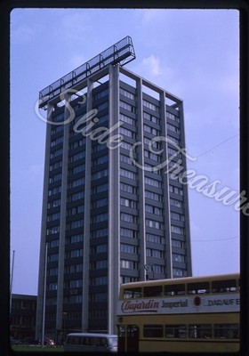 Axel Springer-Hochhaus Berlin Germany 35mm Slide 1960s Kodachrome Bus