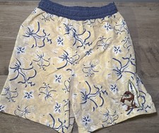 Vintage Looney Tunes Taz Kids Swim Trunks Size 6 Hawaiian Floral Warner Bros