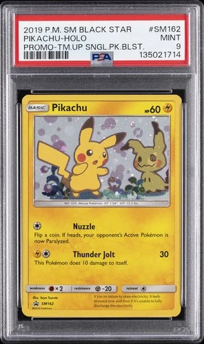 2019 POKEMON SM BLACK STAR PROMO TEAM UP SINGLE PACK BLISTERS PIKACHU-HOLO PSA 9