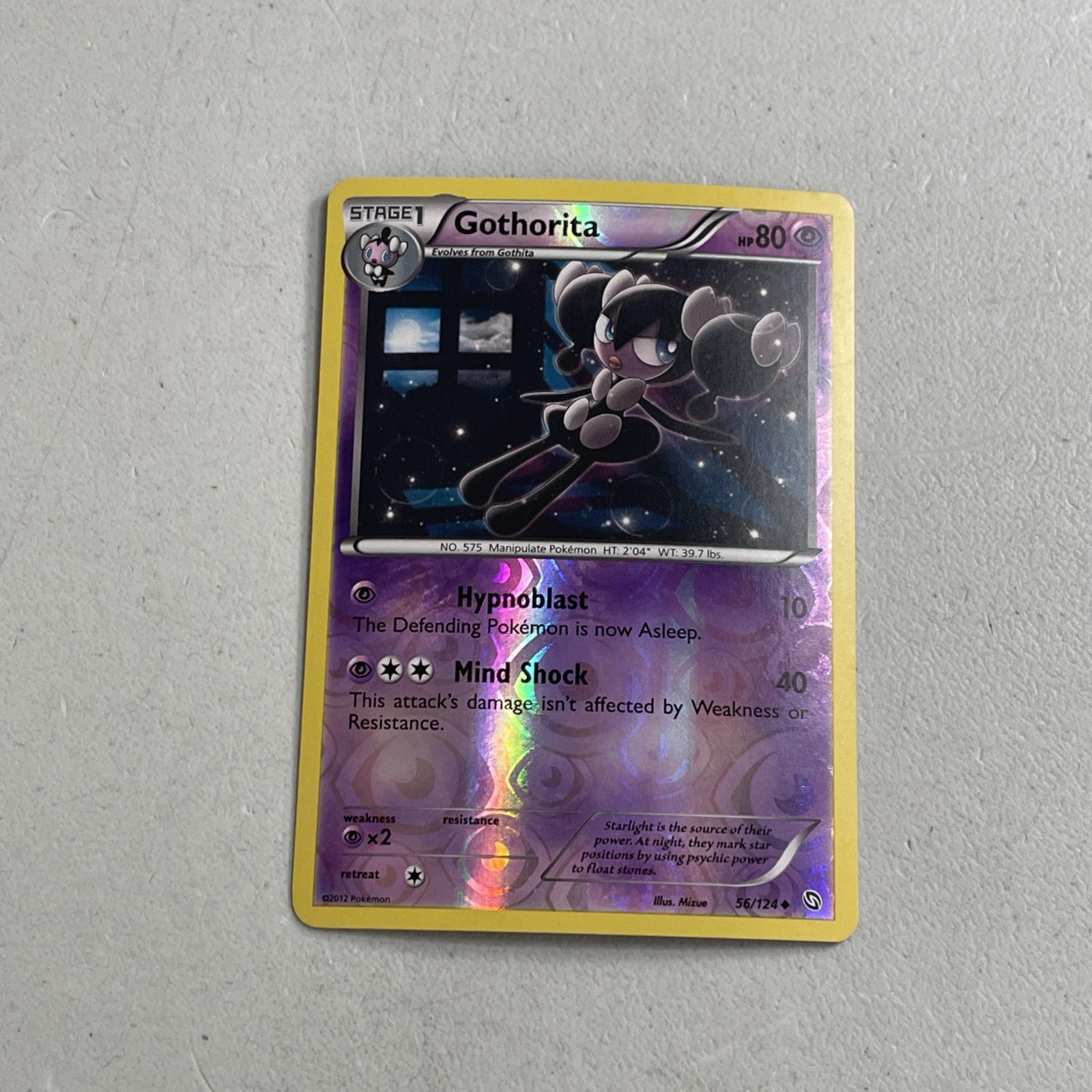 Pokemon TCG 2012 Dragons Exalted Card -- Gothorita 56/124 Reverse Holo