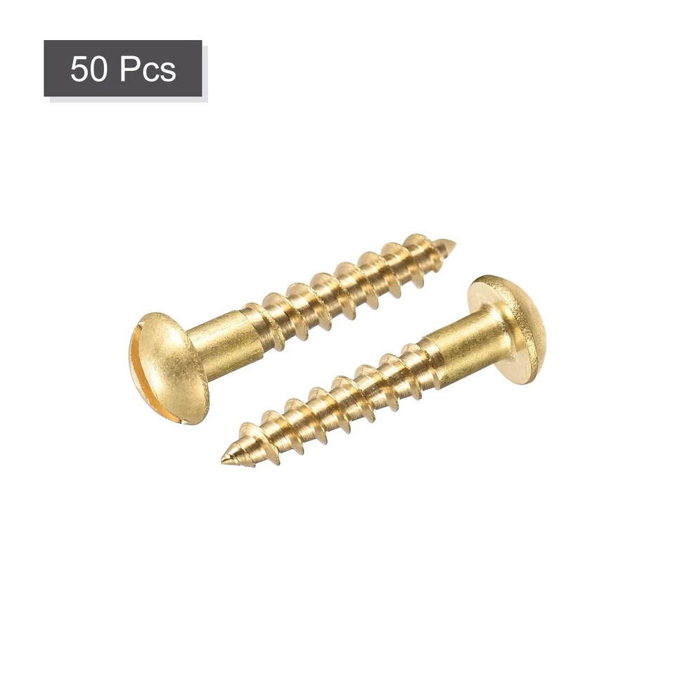 Legno Viti M4 x 20mm Intaglio Rotondo Testa Ottone Autofilettante Vite 50  pz - Bild 3 von 4