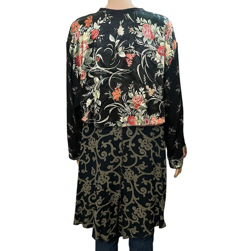 Nothing Matches Mixed Media Tunic Top Size 1 Button Down Art To Wear Lagenlook - Picture 4 of 9