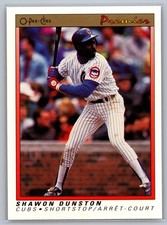 1991 O-Pee-Chee Premier SHAWON DUNSTON #37 Chicago Cubs