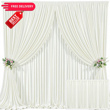 4 Panels Ivory Backdrop Curtain for 20FTx10FT W5'xH10', 4 Panels ,