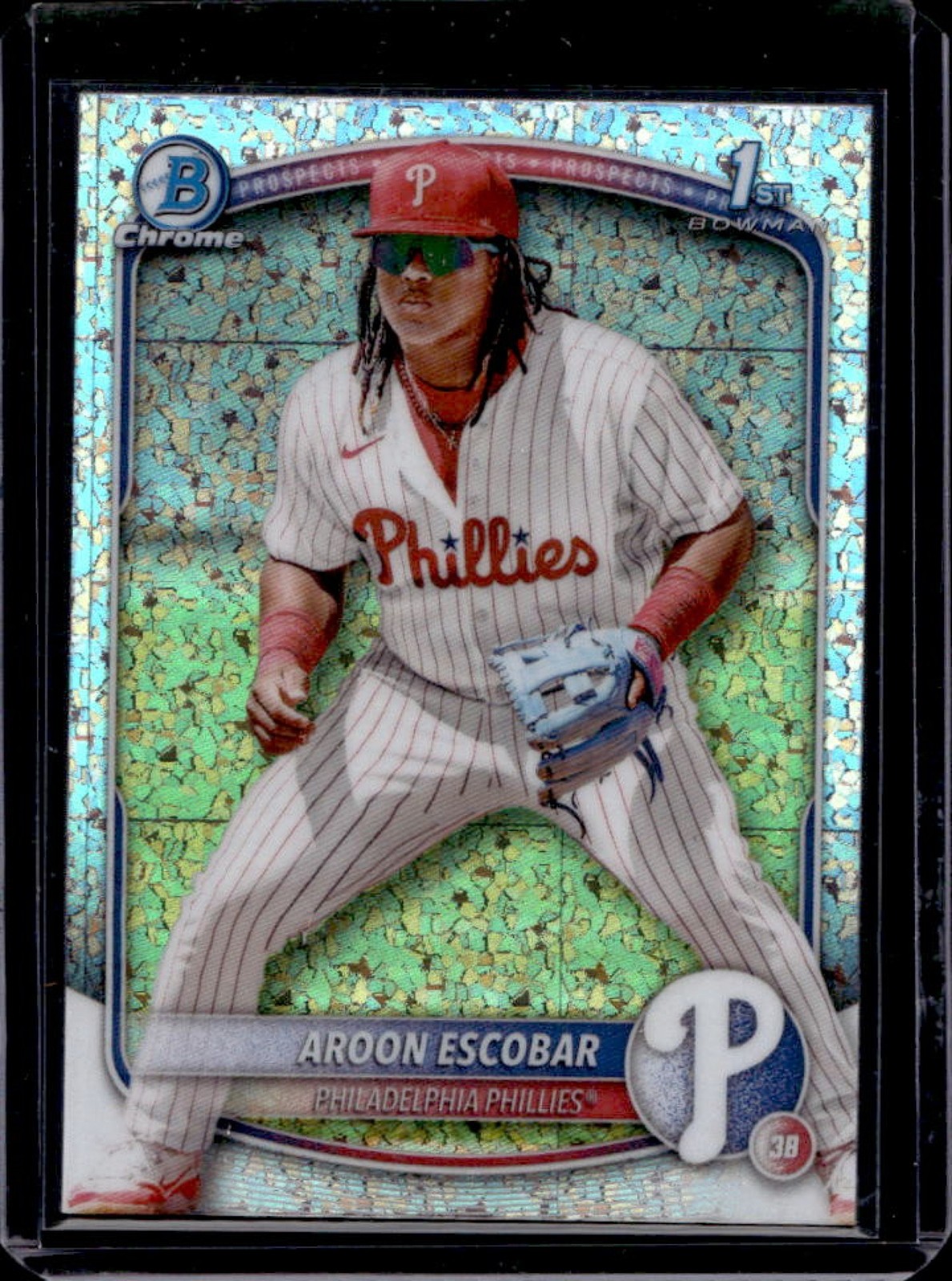 2025 Bowman Aroon Escobar Chrome Mini Diamond Refractor 1st #BCP-65 Phillies