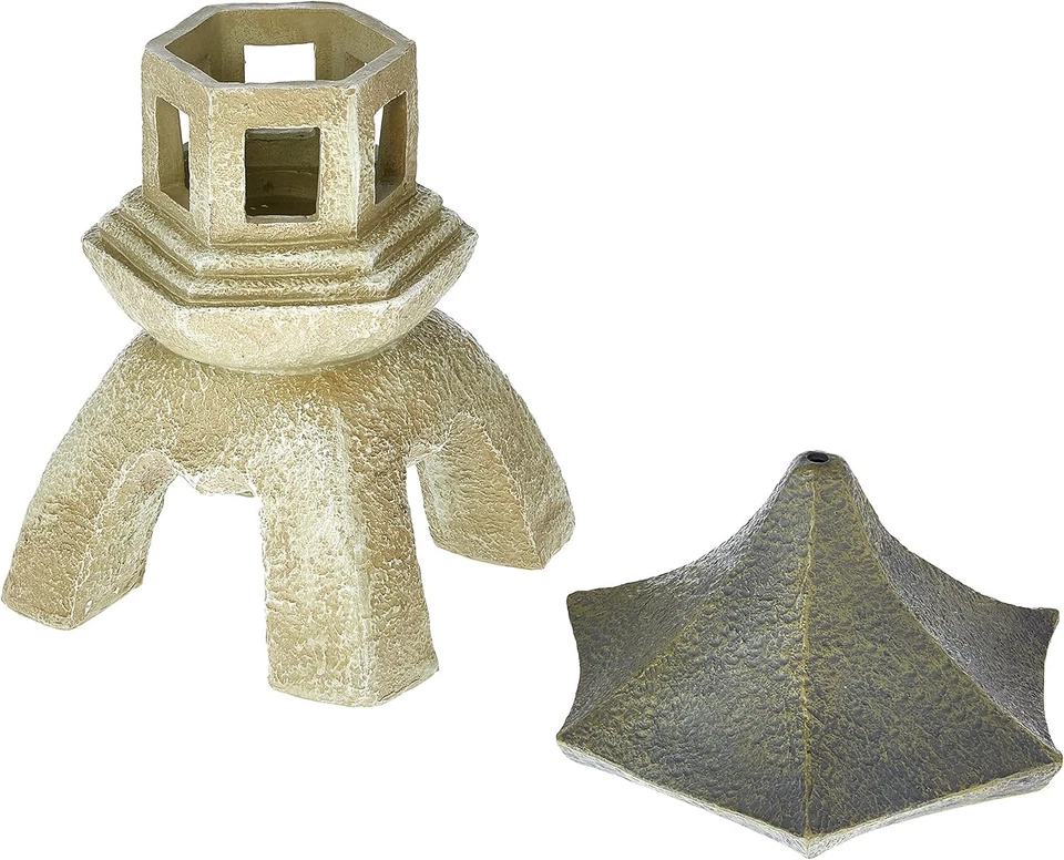 Diseño Toscano NG29870 Decoración Asiática Pagoda Linterna Grande, Piedra Dos Tonos Foto 3 de 4