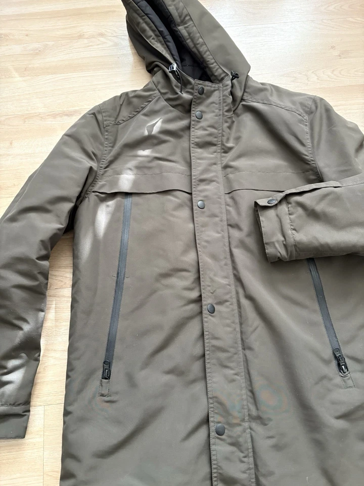 Andrew Marc Mens Cagney Winter Anorak Parka Coat Olive Green Size Small EUC - Image 3 of 4
