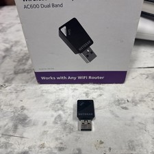 NETGEAR AC600 Wi-Fi USB 2.0 Mini Adapter for PC - Black Used - Good Condition 