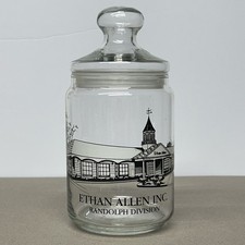 Ethan Allen Furniture Company Souvenir Randolph Vermont Glass Jar