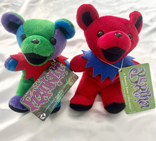 Liquid Blue Grateful Dead Bean Bear Plush Lot of 2 Bertha  Franklin w tags 1997