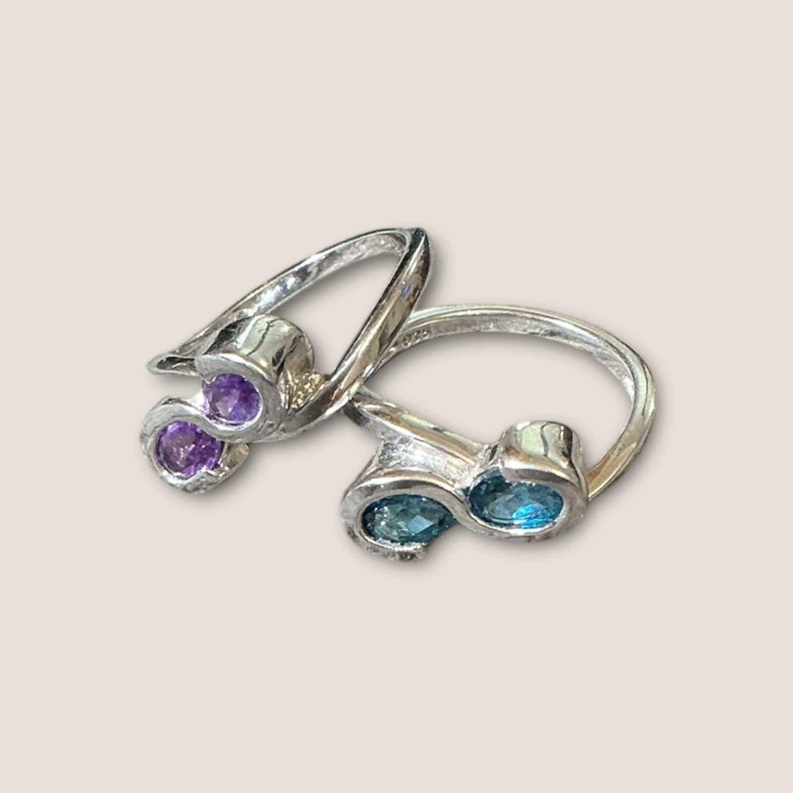 Sterling Silver Infinity Stack Rings With Stones … - image 4