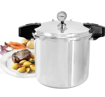 #ad MegaChef 24 Quart Large Capacity Aluminum Stovetop Pressure Cooker for Induction $100.00