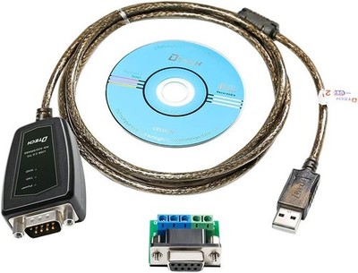 DTECH USB 2.0 to RS422 RS485 Serial Port Converter Adapter Cable 5ft, Black
