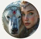 Hayleybug 1/2 oz Snowheart Sovereign Girl Polar Bear silver Round w/ COA POP 15