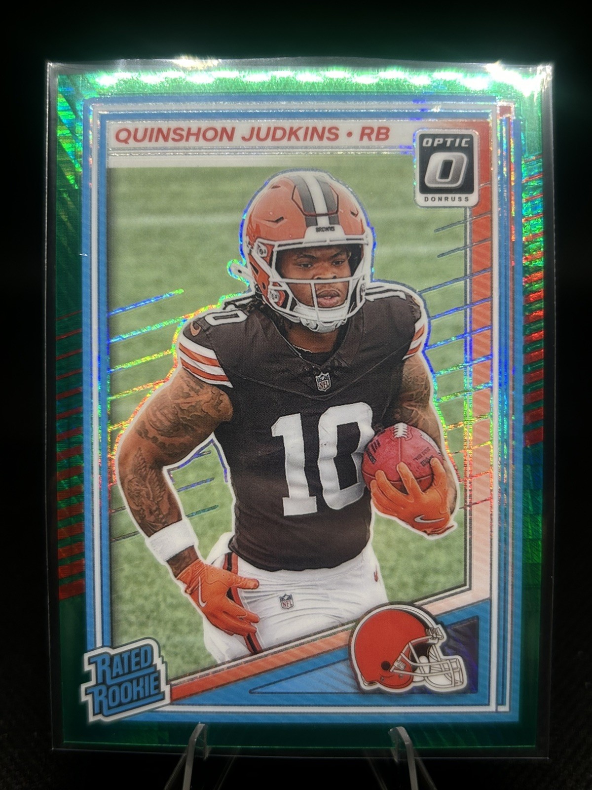 2025 Donruss Optic #252 Quinshon Judkins Green Hyper