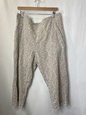 Sundance Women's Menara Culottes Cropped Pull On Linen Blend Pants Size XL Boho