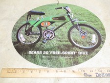 Kelloggs cereal box 1976 store display sign Sears Free Spirit 20" racer bicycle