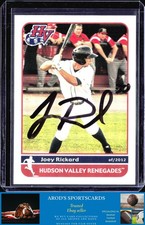 2012 Grandstand Hudson Valley Renegades *Joey Rickard **Card #** AUTO (RC)