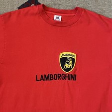Vintage 90s Lamborghini Logo Patch T-Shirt Mens XL Embroidered Crewneck