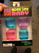 Brand New NEEDOH NEE DOH Nice Ice Baby 4 Cubes Super Solid Squish MUST SEE !!!