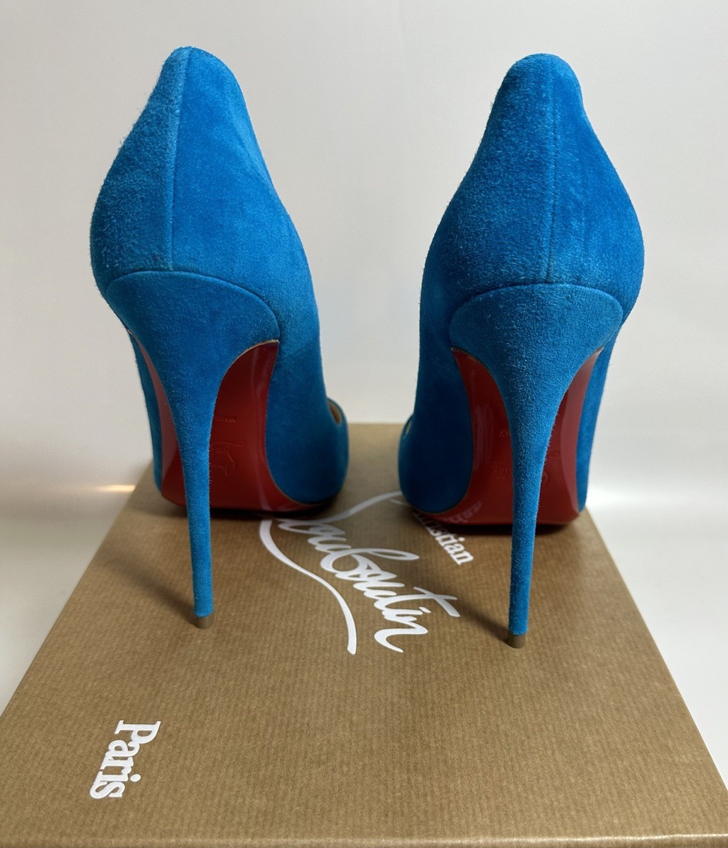 Christian Louboutin So Kate Heels Egyptian Blue Suede Shoes 39 (US