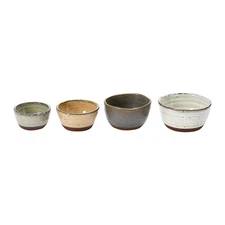 Stoneware Bowls with Reactive Glaze Finish, Set of 4