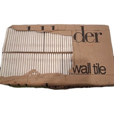 4.25 x 4.25inch White Ceramic Wall Tile - New Old Stock