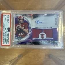 Topps 2025 Bowman's Best Univ Fernando Mendoza RC Auto Dual Relic /75 PSA 9/10