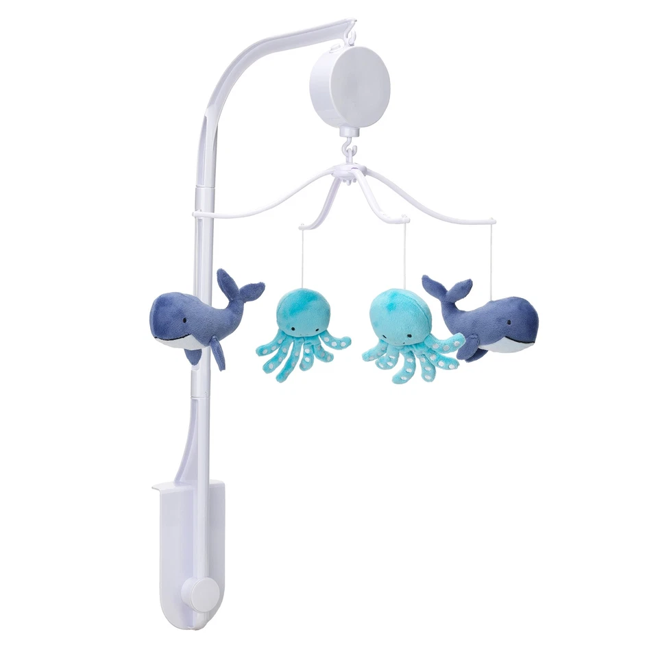 Cuna musical de juguete móvil para bebé Bedtime Originals cuento de ballenas azul/pulpo Foto 3 de 4