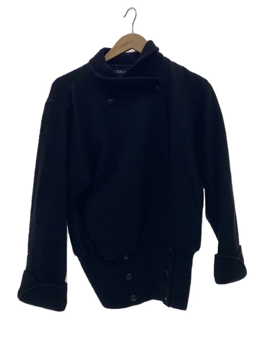 Giacca Miss Chloe altra 40 lana nera tinta unita 84708 usata