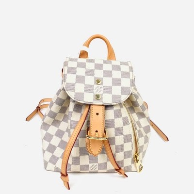 Louis Vuitton Coated Canvas Bags White Damier Azur Backpack C1341661155