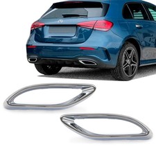 Sport-Auspuffblenden Blende SET Chrom passt für Mercedes A-Klasse W177 AMG-Line