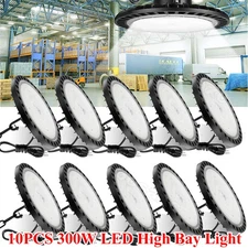 10 Pack 300W UFO Led High Bay Light Factory Warehouse Commercial Led Shop Lights