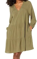 NWT Women's The Drop Caralynmirand Dress Viscose Pockets Soft Flowing Olive 3xl