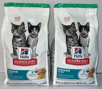 Hill's Science Diet Kitten Indoor Dry Cat Food, 7 Pound, (2 pack)