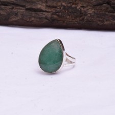 Lush Green Emerald Gemstone 925 Sterling Silver Handmade Ring T-50