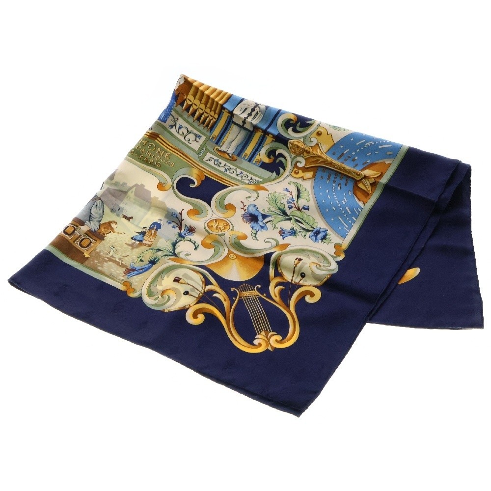 Hermes Carre90 ORGAUPHONE ETAUTRES MECANIQUES Silk Scarf