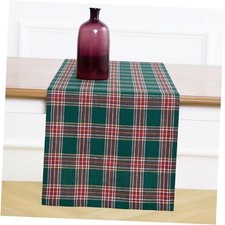 Christmas Plaid Table Runner 144 Inches Long - 100 Pure 14 x 144 Inch Green