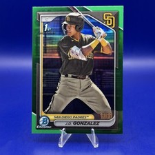 2024 Bowman J.D. Gonzalez Chrome 1st Bowman Green Refractor /99 #BCP-111 Padres