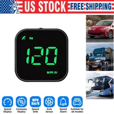 Digital GPS Speedometer Car HUD Head Up Display MPH KMH Compass Overspeed Alarm
