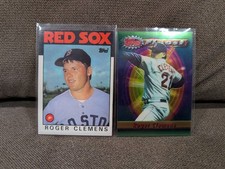 1986 TOPPS & 1994 FINEST ROGER ROCKET CLEMENS (2) BOSTON RED SOX CLEAN SHARP
