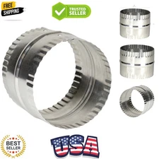 4” Duct Connector, Aluminum with Bead and Crimp, Silver, 3” long